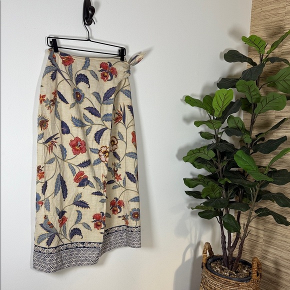 Talbots Dresses & Skirts - Talbots Cotton Floral Wrap Midi Skirt Size 8 Boho Cottagecore Coastal Chic